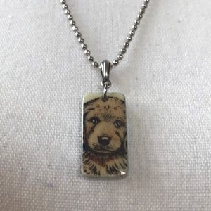 Golden Retriever Domino Necklace